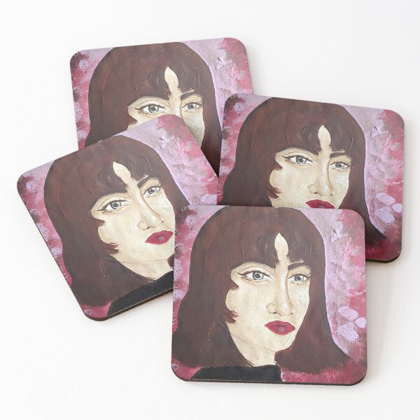 Item preview, Acrylic Study of a Woman Red Background designed and sold by QreativeDesign.