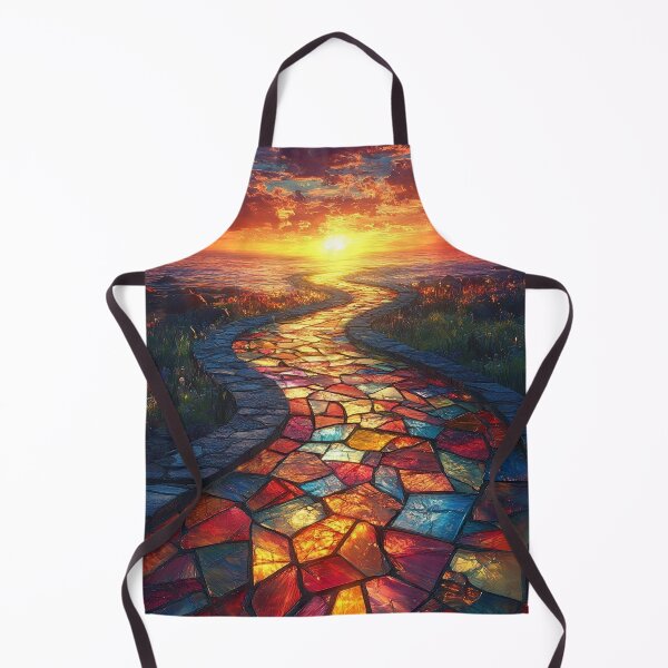 Item preview, Radiant sunrise reflective of a stained-glass garden path print designed and sold by dcrc.
