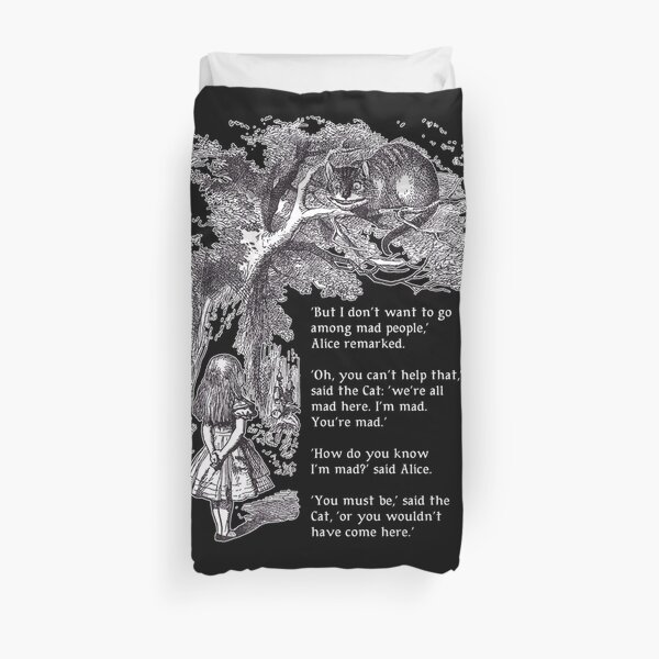 Alice and the Cheshire Cat (for dark background) Duvet Cover