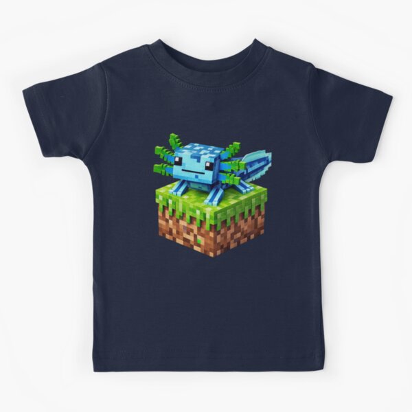 Item preview, Cute Blue Minecraft Axolotl on Block Pixel Art designed and sold by LyssasMindArt.