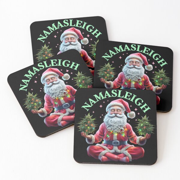 Item preview, NAMASLEIGH Funny Santa holding marijuana trees  designed and sold by EccentricsByE.