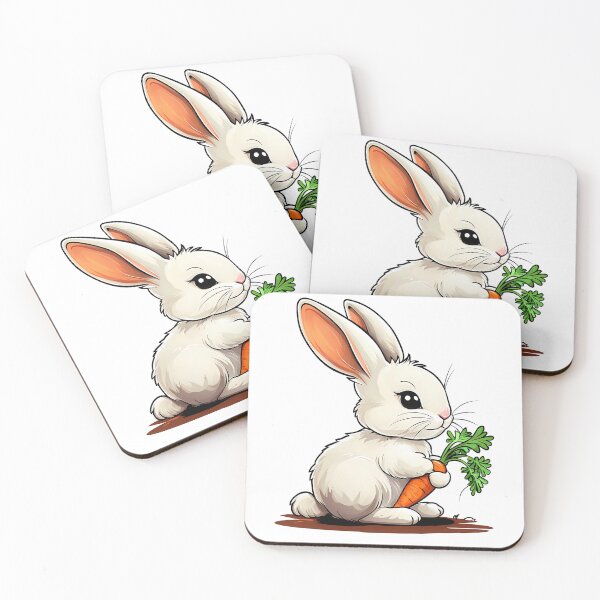 Item preview, Cute Cartoon Bunny Holding Carrot Sticker designed and sold by shellnot.