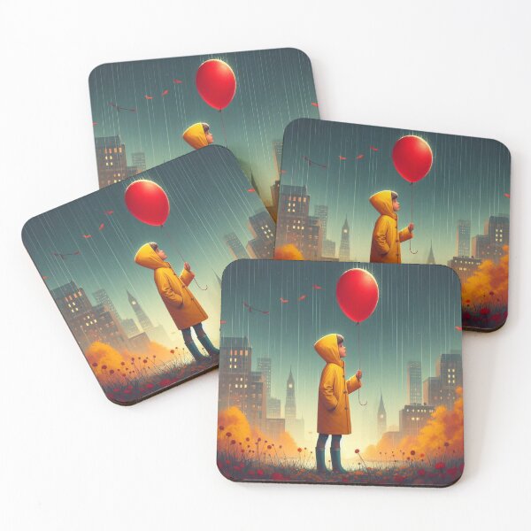 Item preview, AI generated boy with a balloon designed and sold by AI-this-is-AI.