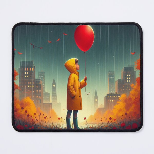 Item preview, AI generated boy with a balloon designed and sold by AI-this-is-AI.