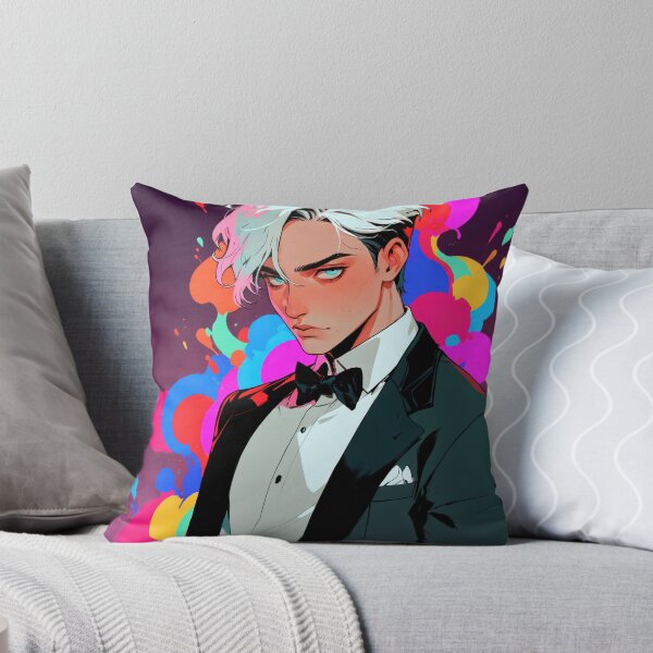 Item preview, White Haired Formalwear Man With Color Splashes designed and sold by CriaCreative.
