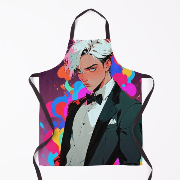 Item preview, White Haired Formalwear Man With Color Splashes designed and sold by CriaCreative.