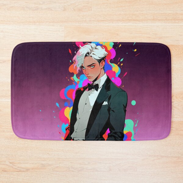 Item preview, White Haired Formalwear Man With Color Splashes designed and sold by CriaCreative.