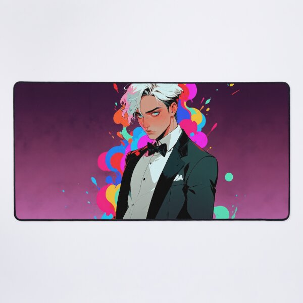 Item preview, White Haired Formalwear Man With Color Splashes designed and sold by CriaCreative.