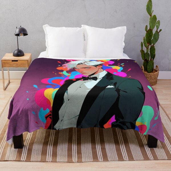 Item preview, White Haired Formalwear Man With Color Splashes designed and sold by CriaCreative.