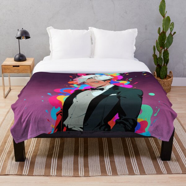 Item preview, White Haired Formalwear Man With Color Splashes designed and sold by CriaCreative.