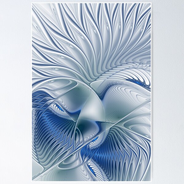 Item preview, Dynamic Fantasy Abstract Blue Tones Fractal Art designed and sold by gabiwArt.
