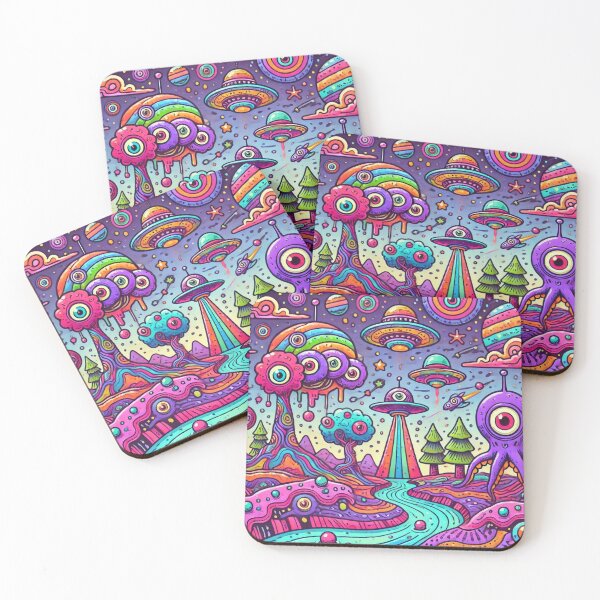Item preview, Colorful Abstract Alien City  designed and sold by WyckedLynn.