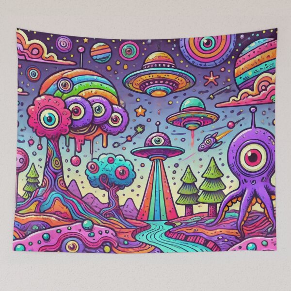 Item preview, Colorful Abstract Alien City  designed and sold by WyckedLynn.