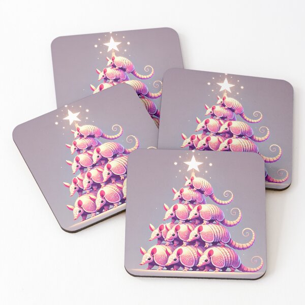 Item preview, Pink Armadillo Holiday Tree - Wildlife Conservation Card designed and sold by ArizonaWitches.
