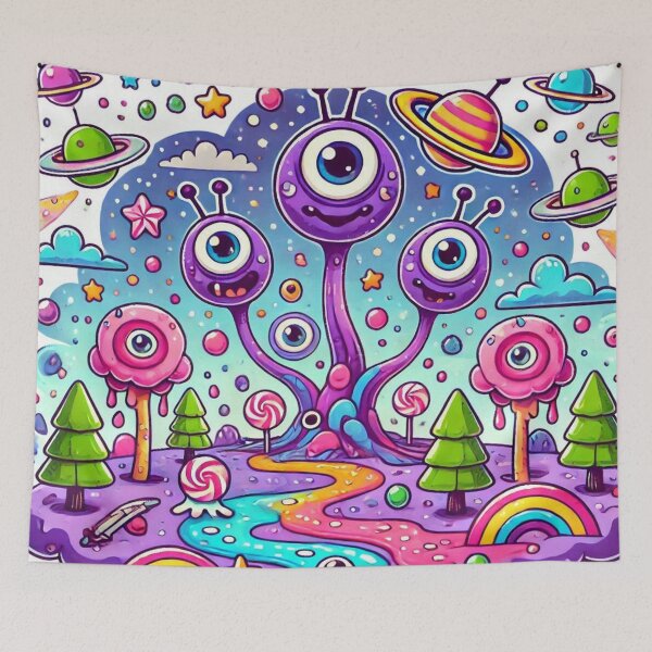 Item preview, Colorful Abstract Three eye Alien  designed and sold by WyckedLynn.