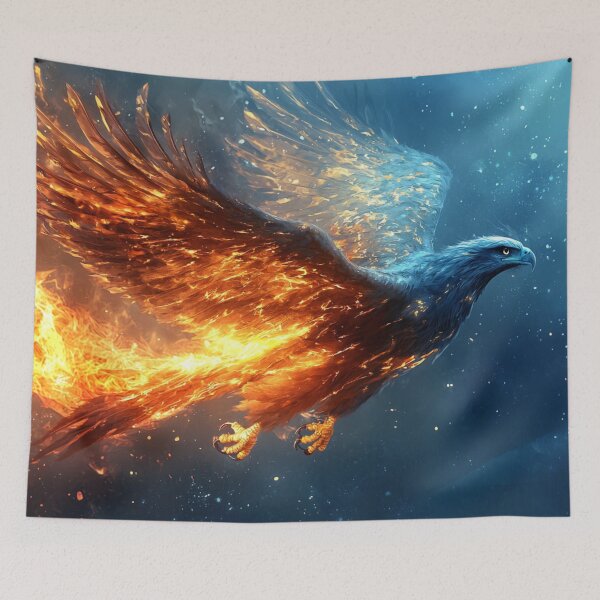 Item preview, Fantasy Art: Eagle Flying Through Ice and Fire designed and sold by Fantasy Masterpiece.