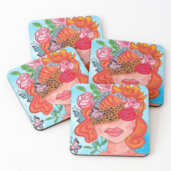 Item preview, Cheeky Charm Vibrant Redhead Abstract Painting Whimsical fun Brenda Knoll designed and sold by Brenda  Knoll.