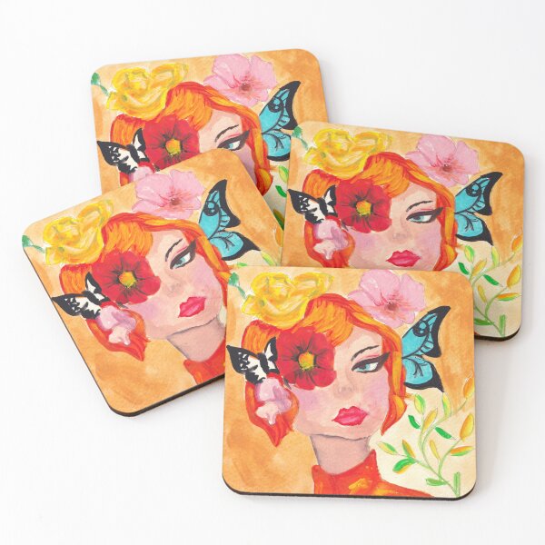 Item preview, Redhead with a Secret Vibrant Redhead Abstract Painting Whimsical fun Brenda Knoll designed and sold by Brenda  Knoll.