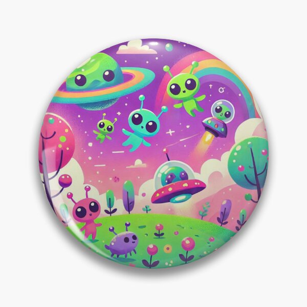 Item preview, Cute Colorful Happy Tiny Aliens with Dog designed and sold by WyckedLynn.