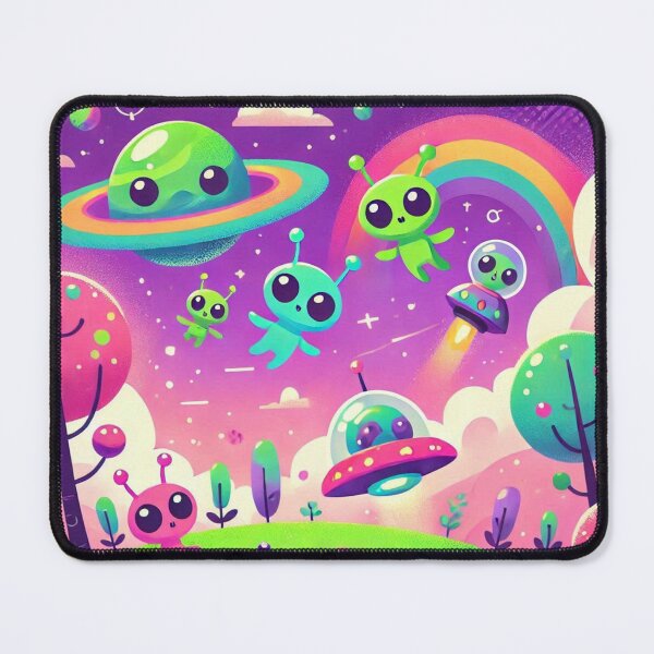 Item preview, Cute Colorful Happy Tiny Aliens with Dog designed and sold by WyckedLynn.