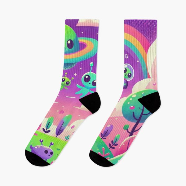 Item preview, Cute Colorful Happy Tiny Aliens with Dog designed and sold by WyckedLynn.