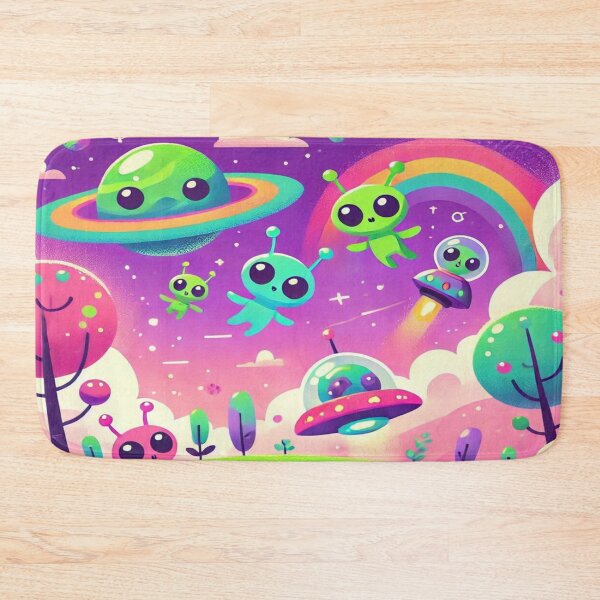 Item preview, Cute Colorful Happy Tiny Aliens with Dog designed and sold by WyckedLynn.