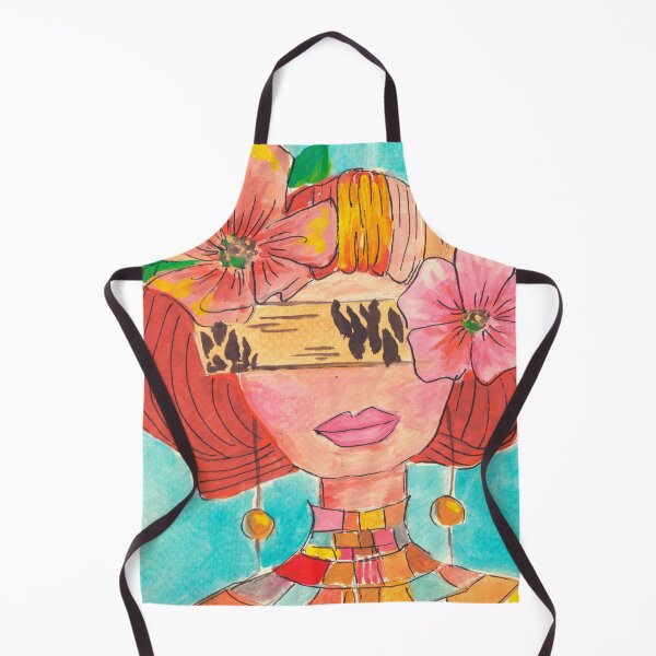 Item preview, Floral Face Vibrant Redhead Abstract Painting Whimsical fun Brenda Knoll designed and sold by Brenda  Knoll.