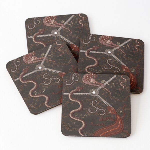 Item preview, Australian Aboriginal-styled Art - 3 Lakes designed and sold by Skye Ryan-Evans.