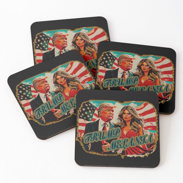 Item preview, Retro, Vintage and Distressed style Trump and Melania with American Flag designed and sold by PerkyParakeet.