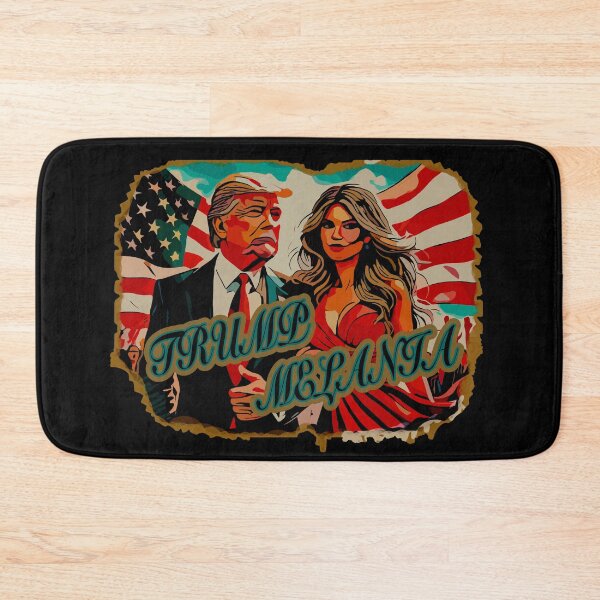 Item preview, Retro, Vintage and Distressed style Trump and Melania with American Flag designed and sold by PerkyParakeet.
