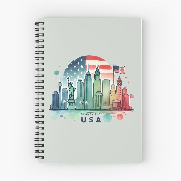 Item preview,  Grantville USA Minimalist Skyline Watercolor Design,  designed and sold by PaintMeWorld.