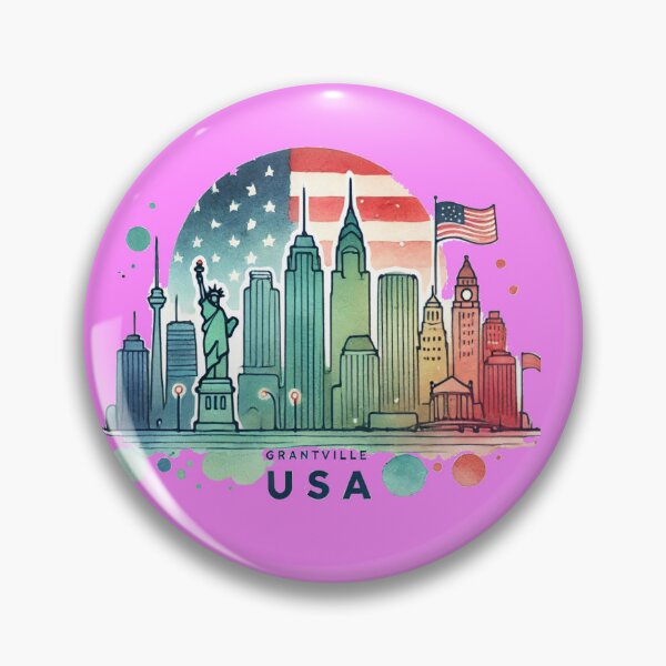 Item preview,  Grantville USA Minimalist Skyline Watercolor Design,  designed and sold by PaintMeWorld.