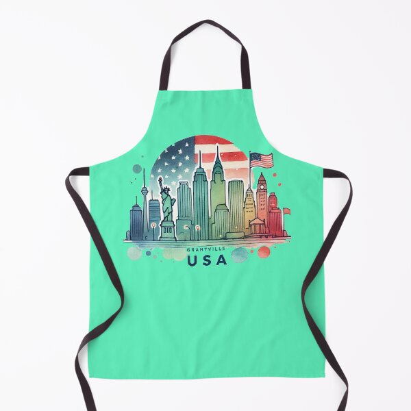 Item preview, Grantville USA Minimalist Skyline Watercolor Design, designed and sold by PaintMeWorld.