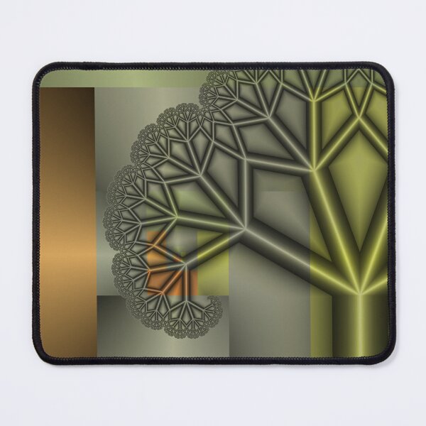 Item preview, The Tree, Abstract Graphic Fractal Art With Olive Green and Copper designed and sold by gabiwArt.