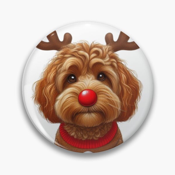 Item preview, Cute  Red Christmas Cockapoo, Cute Red Christmas Cavapoo, Christmas Dog  designed and sold by LittleRedDogArt.