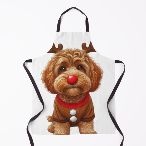 Item preview, Cute  Red Christmas Cockapoo, Cute Red Christmas Cavapoo, Christmas Dog  designed and sold by LittleRedDogArt.