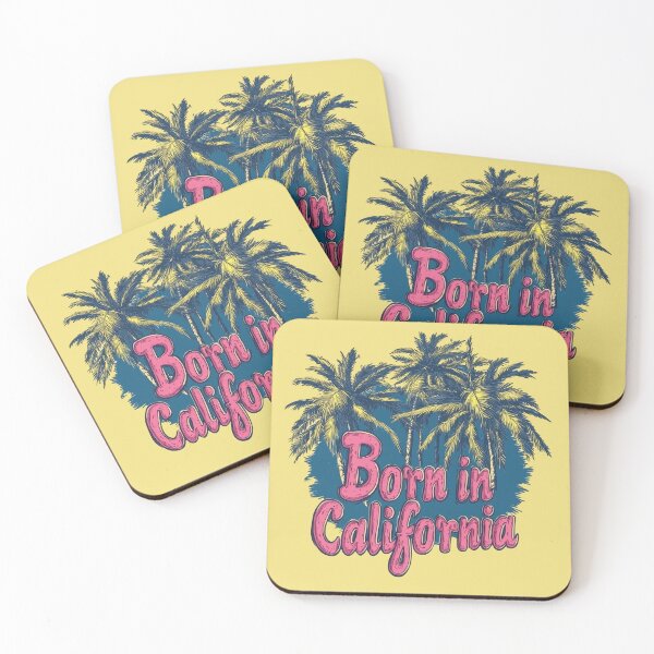 Item preview, Born in California in Pink with Palms designed and sold by OriginalBeerCat.