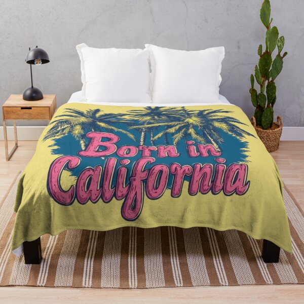 Item preview, Born in California in Pink with Palms designed and sold by OriginalBeerCat.