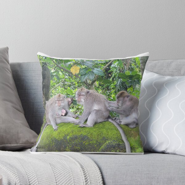Item preview, Monkeys on moss-covered statues in the tropical forest designed and sold by Pepe2024.