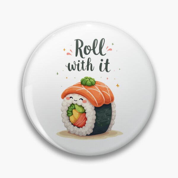 Item preview, Roll With It, Kawaii and Funny Sarcastic Saying Food Puns designed and sold by MagicalThreads.