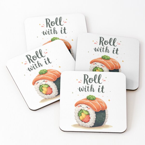 Item preview, Roll With It, Kawaii and Funny Sarcastic Saying Food Puns designed and sold by MagicalThreads.