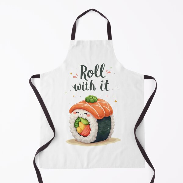 Item preview, Roll With It, Kawaii and Funny Sarcastic Saying Food Puns designed and sold by MagicalThreads.