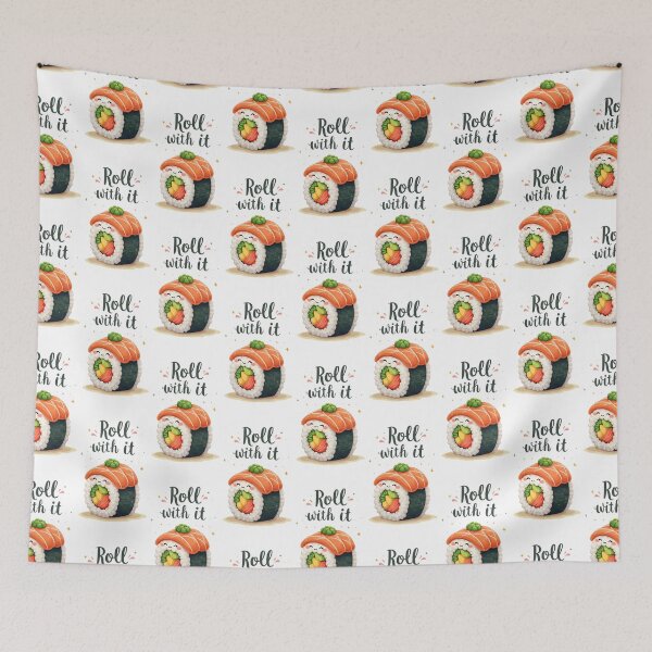 Item preview, Roll With It, Kawaii and Funny Sarcastic Saying Food Puns designed and sold by MagicalThreads.