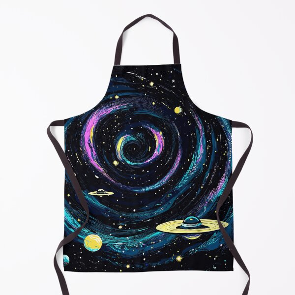 Item preview, Swirling Cosmos with UFO and Planets designed and sold by Artbyminga.
