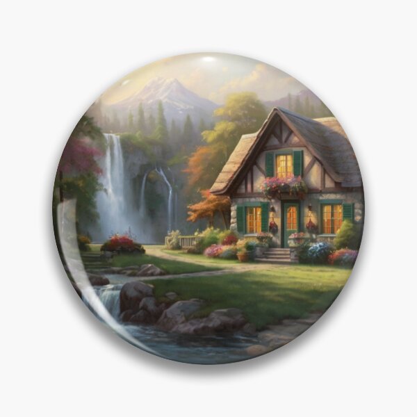 Item preview, Cottage Retreat by the Cascading Waterfall designed and sold by BlareBlare.