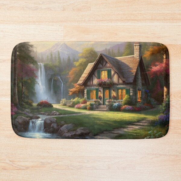 Item preview, Cottage Retreat by the Cascading Waterfall designed and sold by BlareBlare.