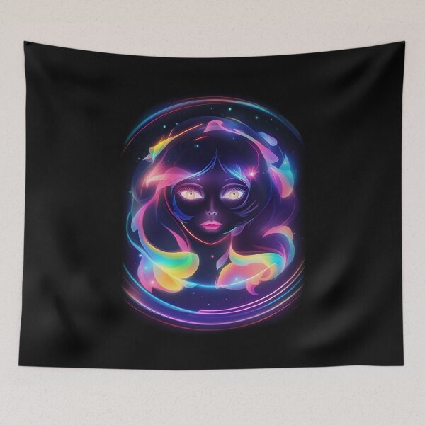 Item preview, Aurora Starlight | Galactic Neon Girl Art designed and sold by Whisky1111.