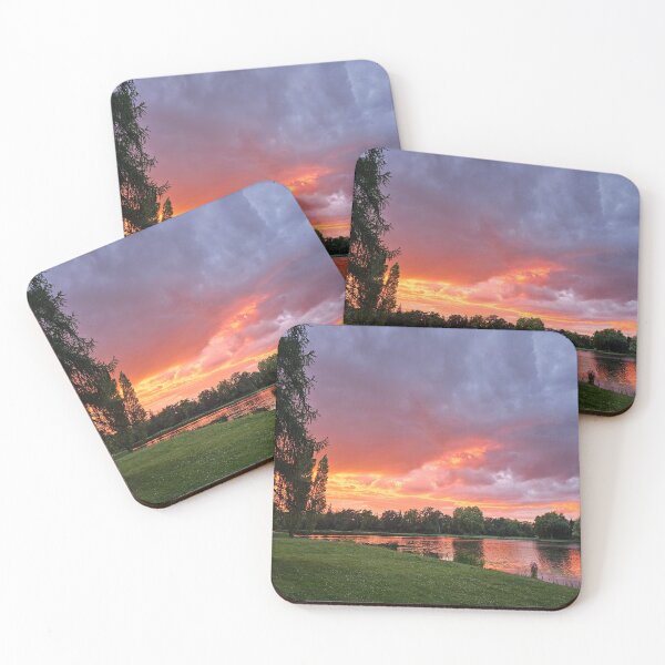 Item preview, Fiery sunset over a calm lake designed and sold by Pepe2024.