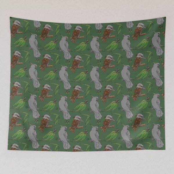 Item preview, Kookaburra and Cockatoo Print designed and sold by Cape-Koala-Arts.