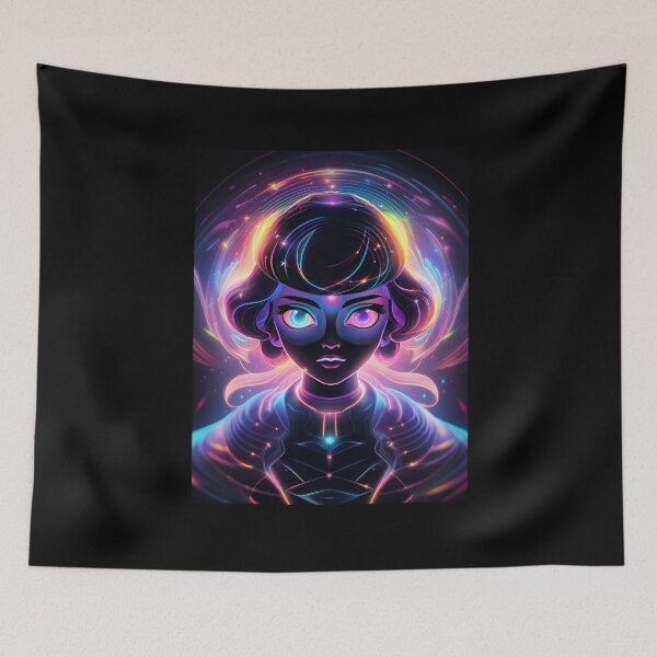 Item preview, Aurora Starlight | Galactic Neon Girl Art & Cosmic Light  designed and sold by Whisky1111.